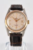 Rolex, men's wristwatch, Oyster Perpetual Datejust, Switzerland, 1962, Ref. 6105, steel case with b