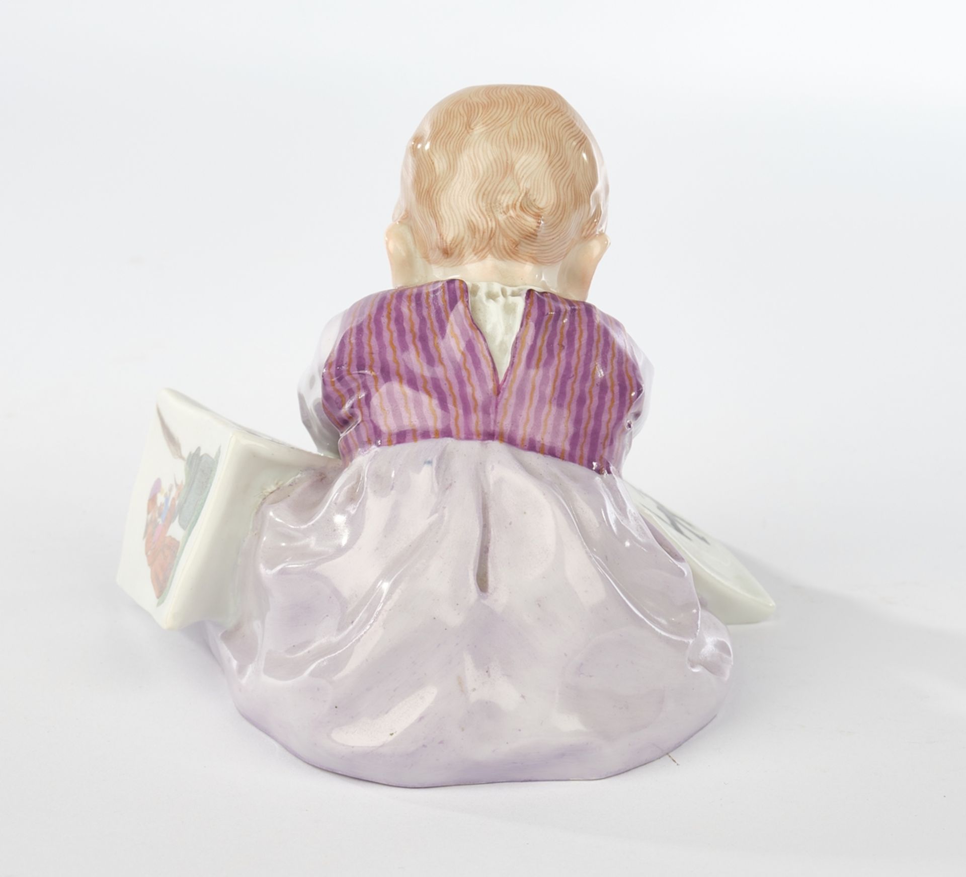 Porcelain figurine, , "Child with picture book, large", Meissen, sword mark, 1904-1924, 1st choice, - Image 4 of 5