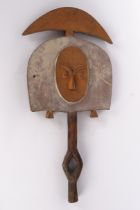 Reliquiarfigur, Kota, Gabun, Afrika, Holz, verso bezeichnet Kot 9, 64.5 cm hoch.