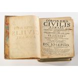 Book, "Corpus Juris Civilis Romani, In quatuor Partes distinctum, Dionysio Gothofredo, JC, Auctore,