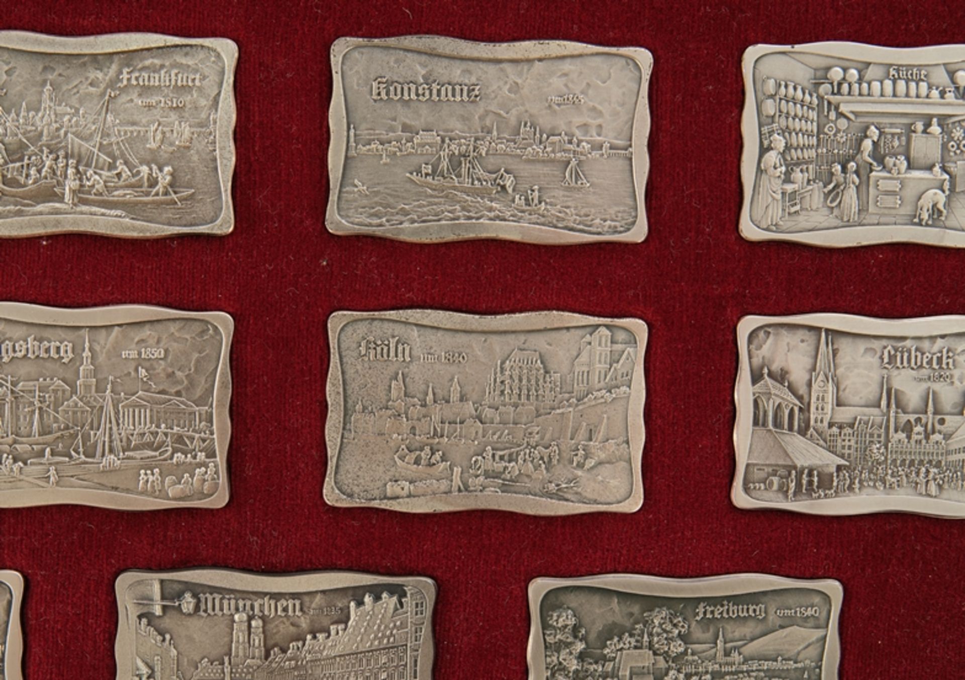 45 Silberbarren, "Das alte Deutschland", Silber 1000, Pforzheim, B. H. Mayer, mit geprägten Ansicht - Bild 3 aus 3