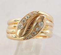 Ring, GG 750, 10 Diamanten zus. ca. 0.18 ct., ca. 10.23 g, RM 57