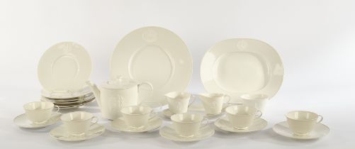 Tea service, 25-piece, KPM Berlin, Arkadia, white porcelain, model design by Trude Petri (1906-1998