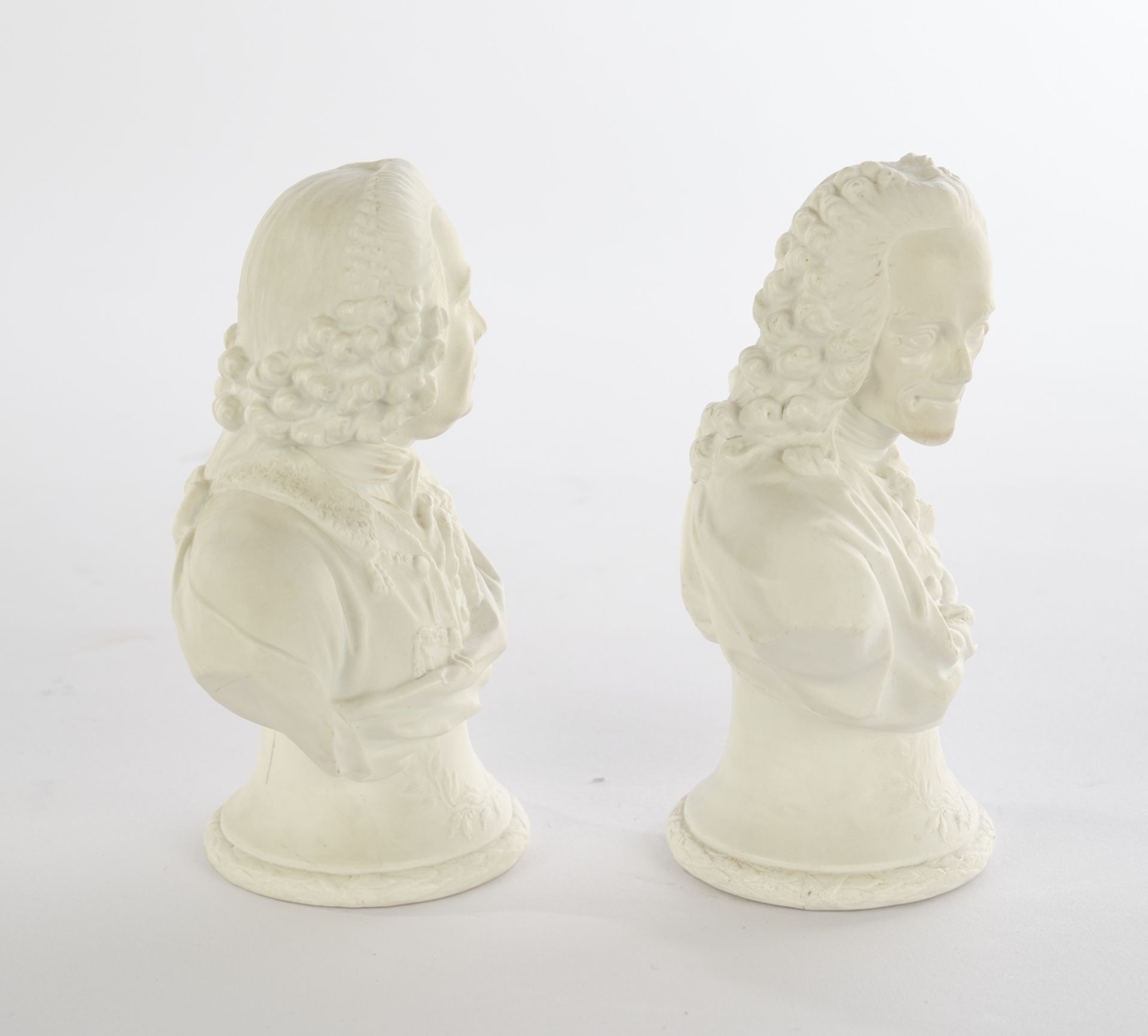 2 busts, "Marquis d'Argens", , "Marquis d'Argens", "Voltaire", KPM Berlin, after 1775 (d'Argens) an - Image 4 of 6