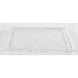 Tablet, , "Saint Malo", Lalique, colourless glass, partly frosted, rectangular shape, mirror with c