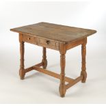 Low table, 18th/19th century, oak, rectangular top on four braced legs, two drawers, 67 x 89 x 69 c