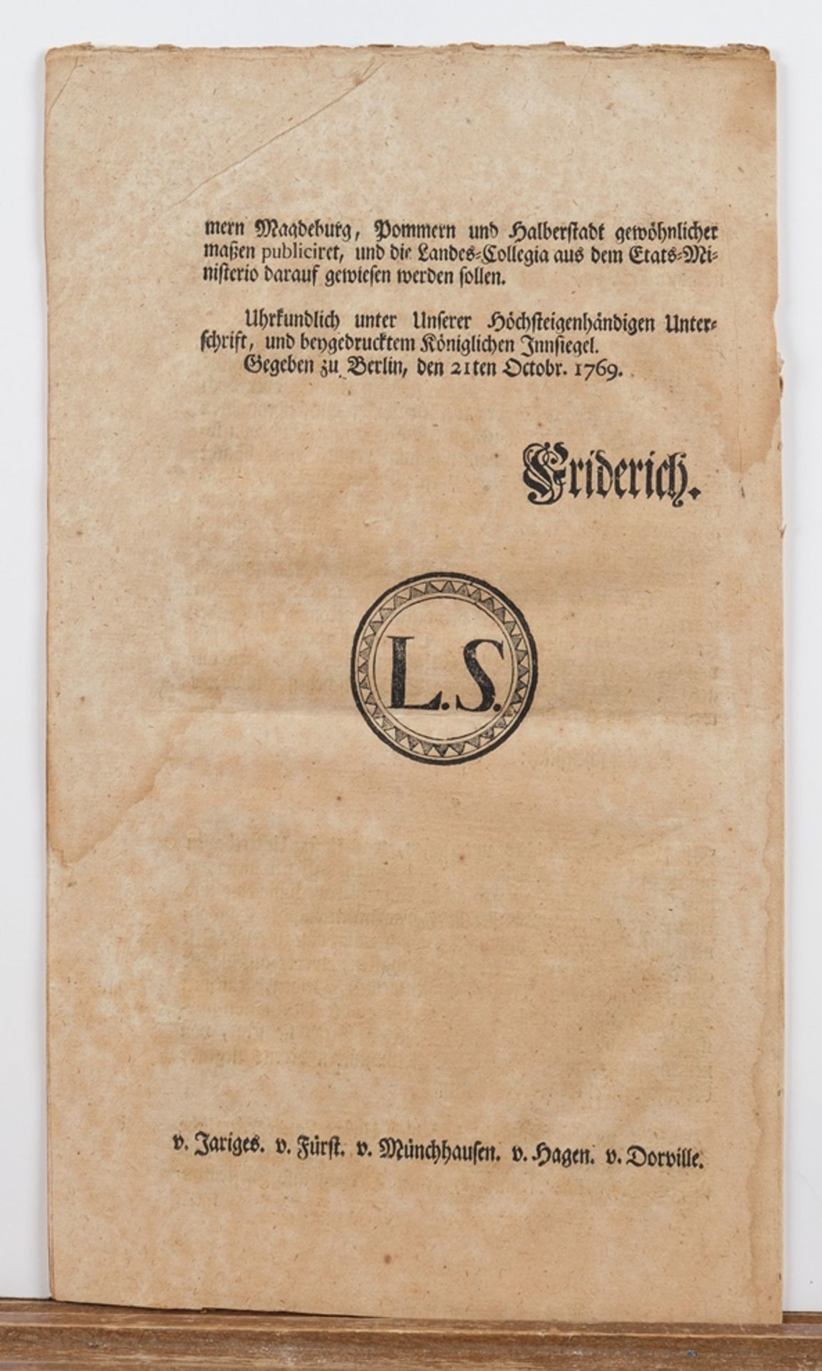 Buch, Friedrich II., "Verordnung, wornach zu Beförderung des Ackerbaues, sonderlich auch zu Verbeße - Bild 3 aus 4