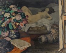 Chapuy, André (1885 - 1941), "Model des Künstlers", Öl auf Leinwand, 80 x 100 cm