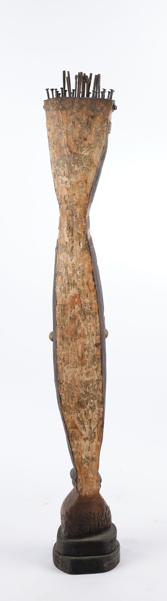 Schlangenskulptur, "Basonyi", Baga, Guinea, Afrika, Holz, schwarz-weiß, geometrisch gemustert, Rest - Bild 2 aus 2