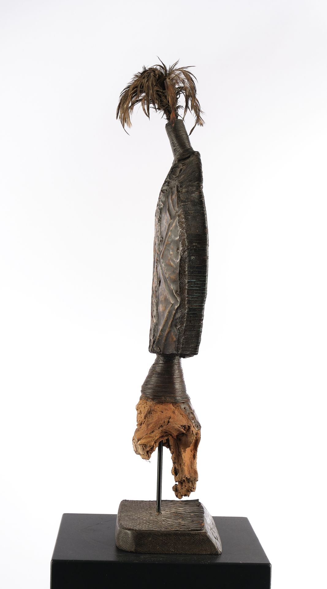 Reliquienfigur, Bakota, Gabun/Kongo, Afrika, Grabwächter aus Holzkern mit Metallumwicklung, Messing - Bild 4 aus 4