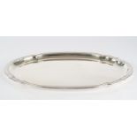 Tablett, Silber 950, Frankreich, oval, passig-geschweift, profilierter Rand, glatter Spiegel, 57 x 