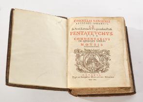 Buch, Cornelius Jansen (auch gen. Jansenius), zwei Titel in einem Band: "Pentateuchus sive commenta
