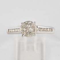 Ring, WG 585, Quattro Diamant, 4 Diamanten in Triangel-Variation-Schliff, je 0.20 ct., 10 Vollschli