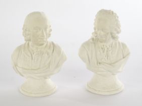 2 busts, "Marquis d'Argens", , "Marquis d'Argens", "Voltaire", KPM Berlin, after 1775 (d'Argens) an