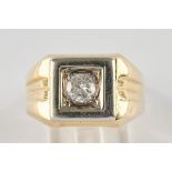 Ring, GG 750, 1 Brillant ca. 0.23 ct., 3.7 g, RM 49