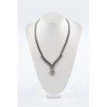 Collier, WG 585, 34 Brillanten zus. ca. 0.90 ct., ca. 43.25 g, ca. 42 cm lang