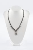 Collier, WG 585, 34 Brillanten zus. ca. 0.90 ct., ca. 43.25 g, ca. 42 cm lang