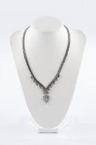 Collier, WG 585, 34 Brillanten zus. ca. 0.90 ct., ca. 43.25 g, ca. 42 cm lang