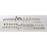 Silver cutlery, 83 pieces, silver 800, Jakob Grimminger, model "Lady": 12 dessert forks, 12 dessert