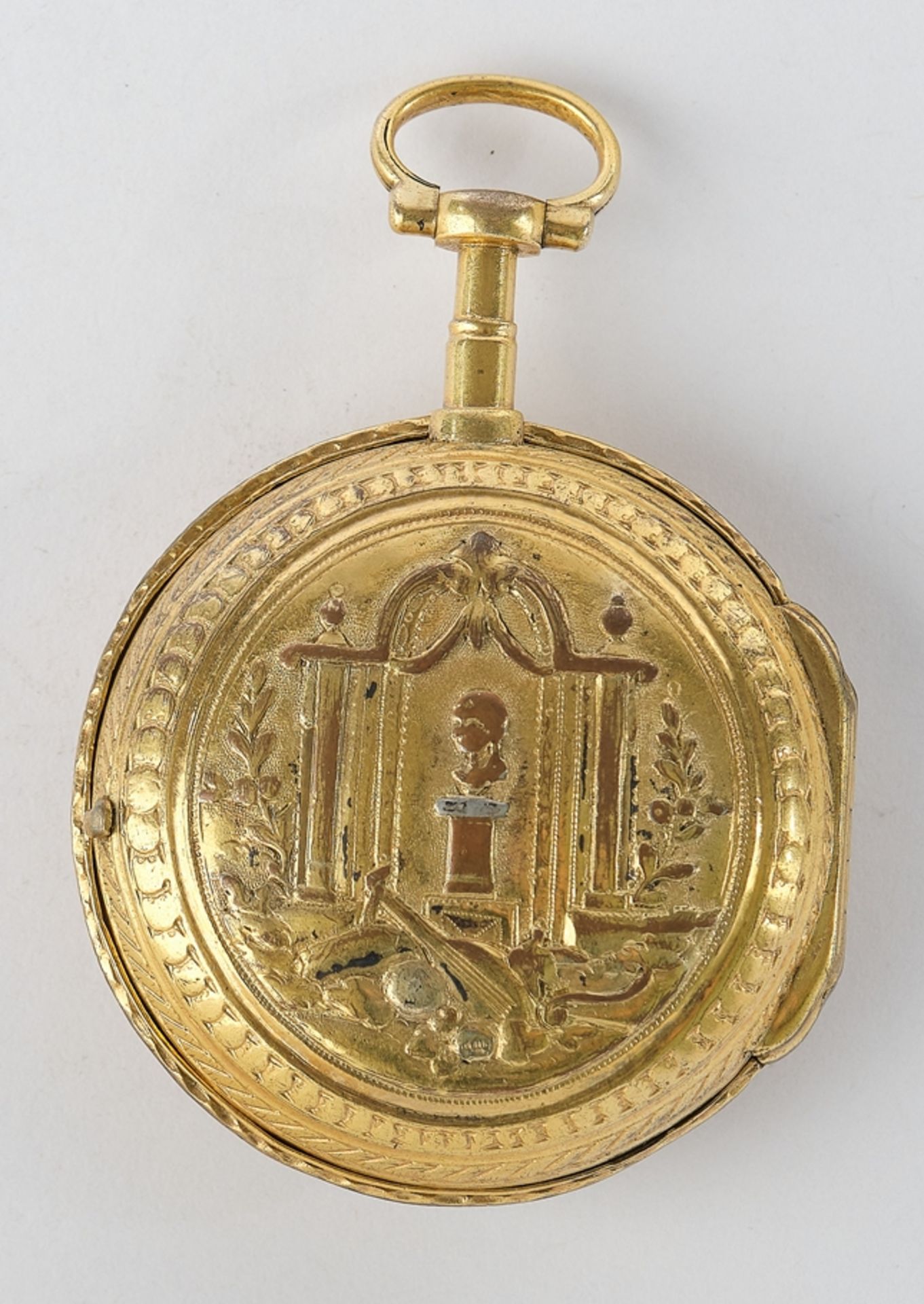 Spindle pocket watch, Lyon / France, circa 1790, signed "Reist / Horloger a Lyon" on the movement,  - Image 5 of 5