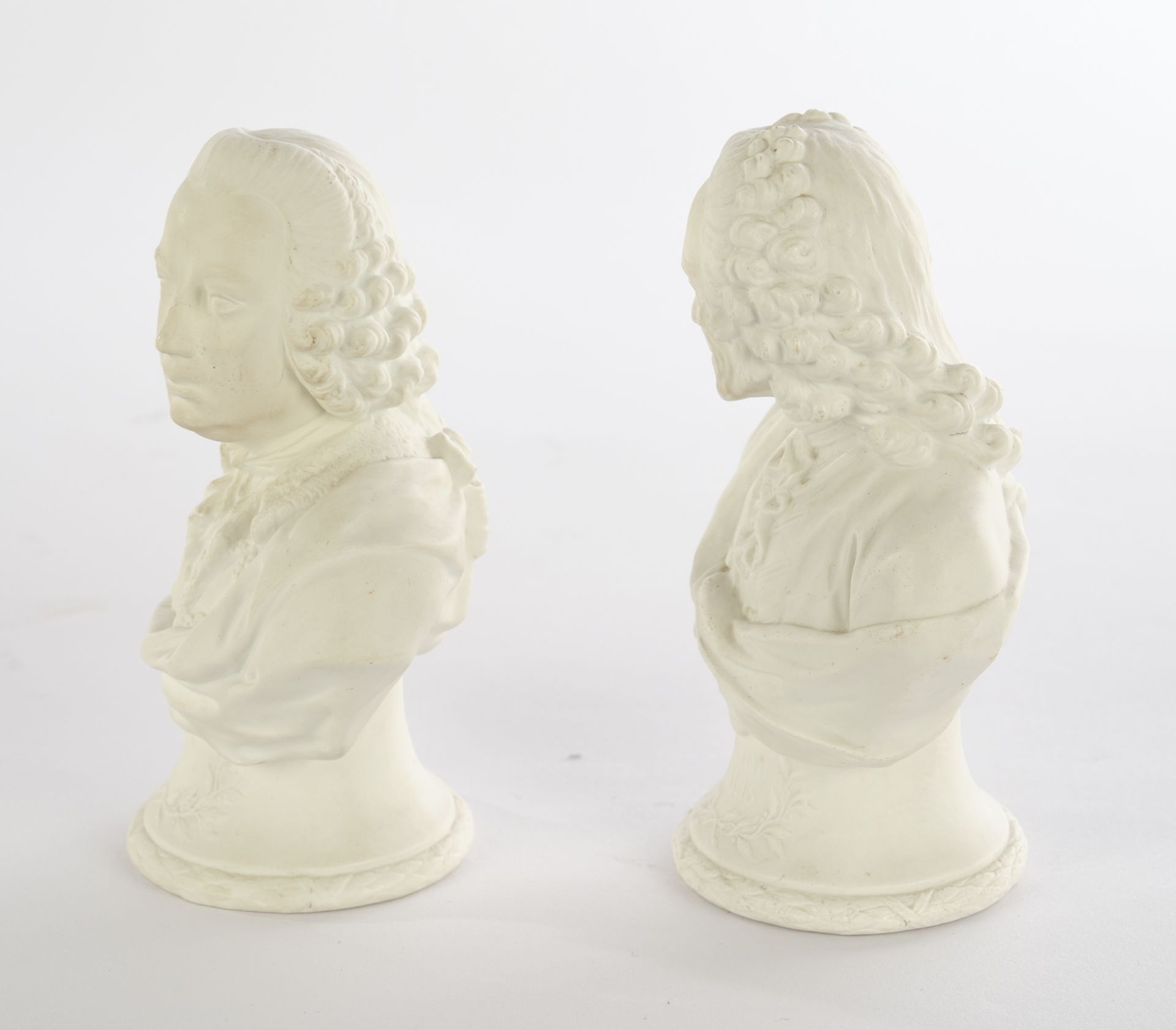 2 busts, "Marquis d'Argens", , "Marquis d'Argens", "Voltaire", KPM Berlin, after 1775 (d'Argens) an - Image 2 of 6