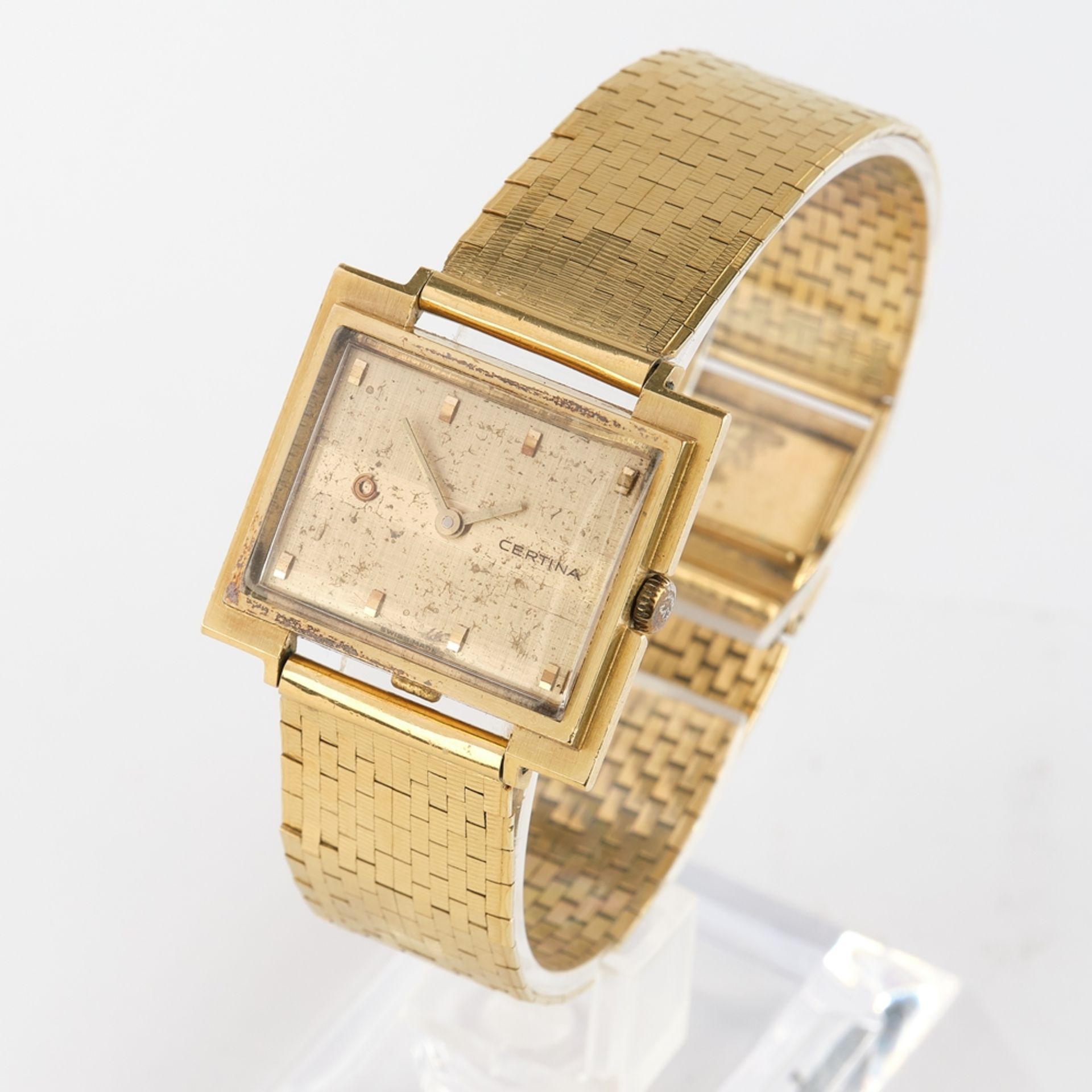 Certina, Switzerland, 1966, ladies' wristwatch, GG 750, manual winding cal. 19-30 or 19-55, rectang - Image 3 of 4