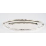 Serving platter, silver 950, France, Saglier, oval, moulded rim decorated with four palmettes, 44.5