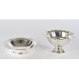Footed bowl, silver 800, Lutz & Weiß, goblet-shaped bowl and foot vertically articulated, 13 cm hig