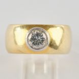 Ring, GG 750, 1 Brillant in Platin gefasst, 1.02 ct., tw/si, mit Zertifikat, 20.6 g, RM 58