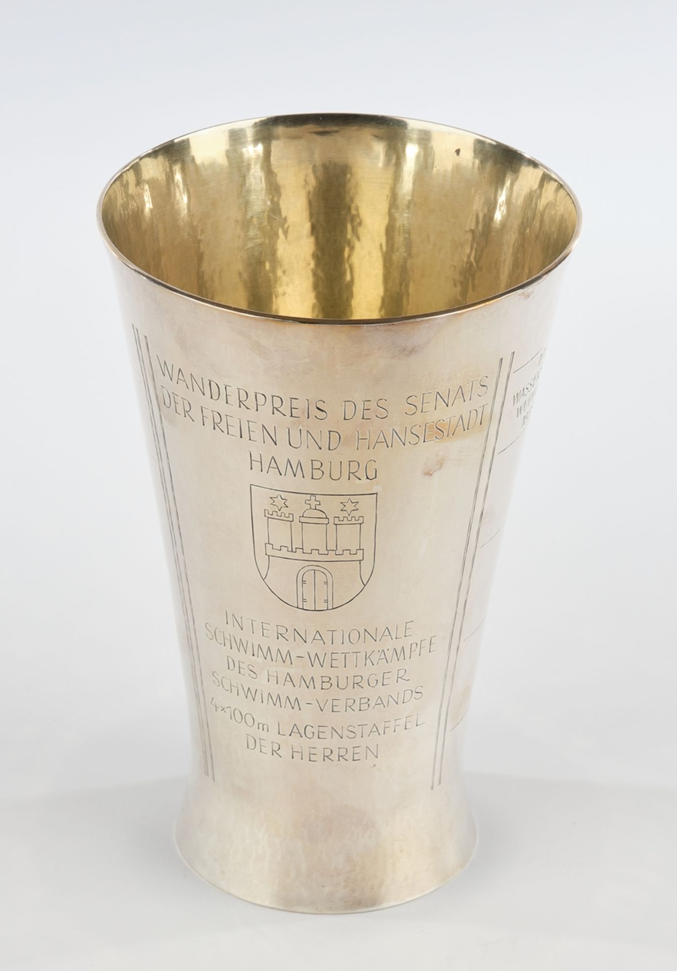 Prize cup, ", "Wanderpreis des Senats der Freien und Hansestadt Hamburg Internationale Schwimm-Wett