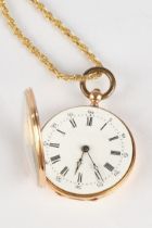 Ladies watch / pendant watch, on a necklace, France, circa 1900, case GG 750, number 43258, engine-
