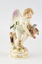 Porcelain figure, , "Cupid, feeding doves", Meissen, crossed swords mark, 1850-1924, 1st choice, mo