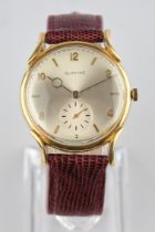 Glycine,, Men's wristwatch, Switzerland, 1950/60s, case GG 750, manual winding, silver dial with go