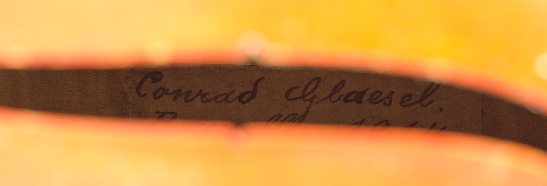 Cello, 4/4, auf Etikett im Korpusboden handschriftlich bezeichnet "Conrad Glaesel 1914 Bruxelles",  - Bild 3 aus 6