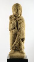 "Hl. Petrus mit Schlüssel", gotischer Stil, Sandstein, H. ca. 70 cm