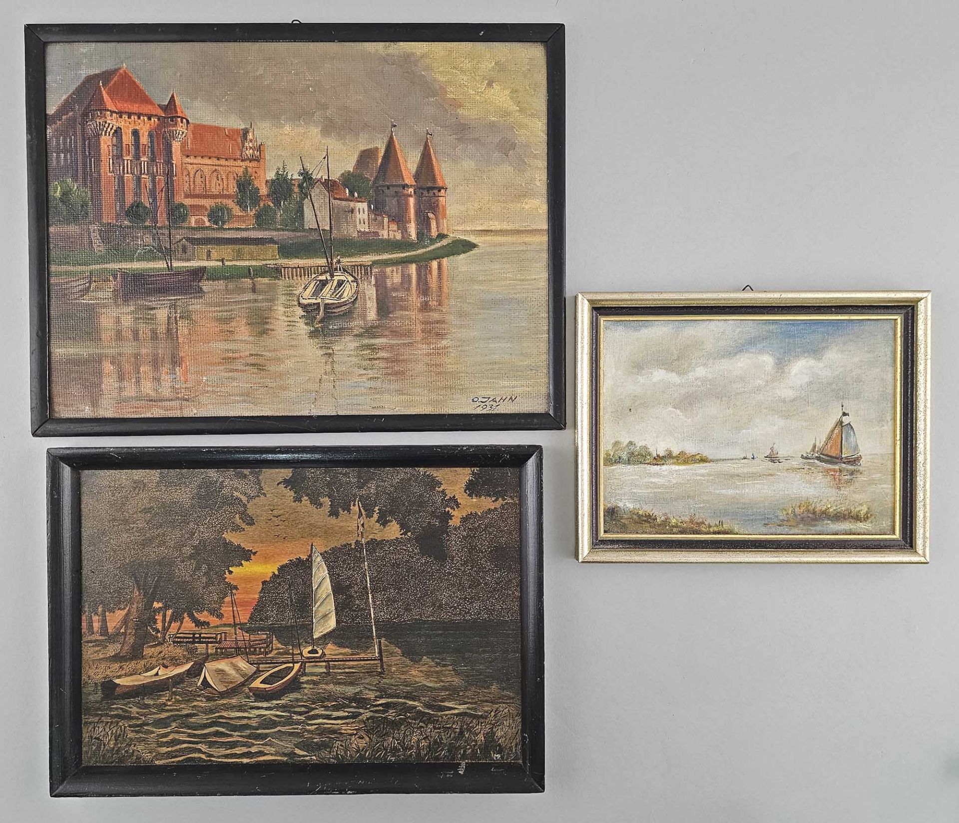 3 Gemälde Boote