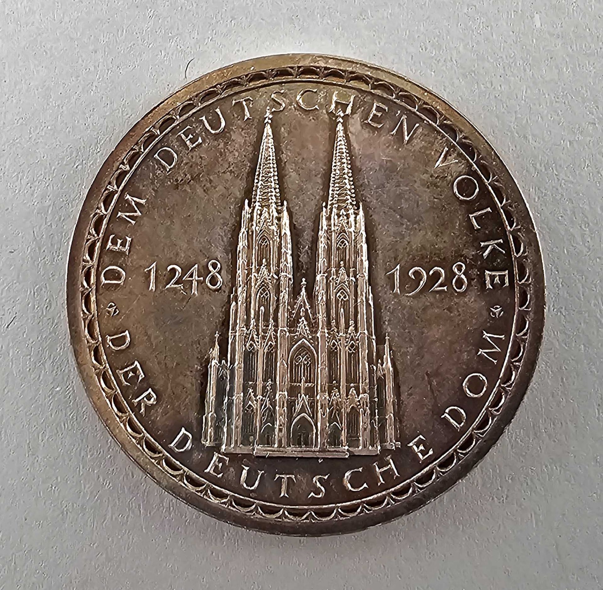 Silber-Medaille 1928 Köln - Der deutsche Dom 1248 - 1928