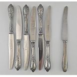 7 versilberte Messer