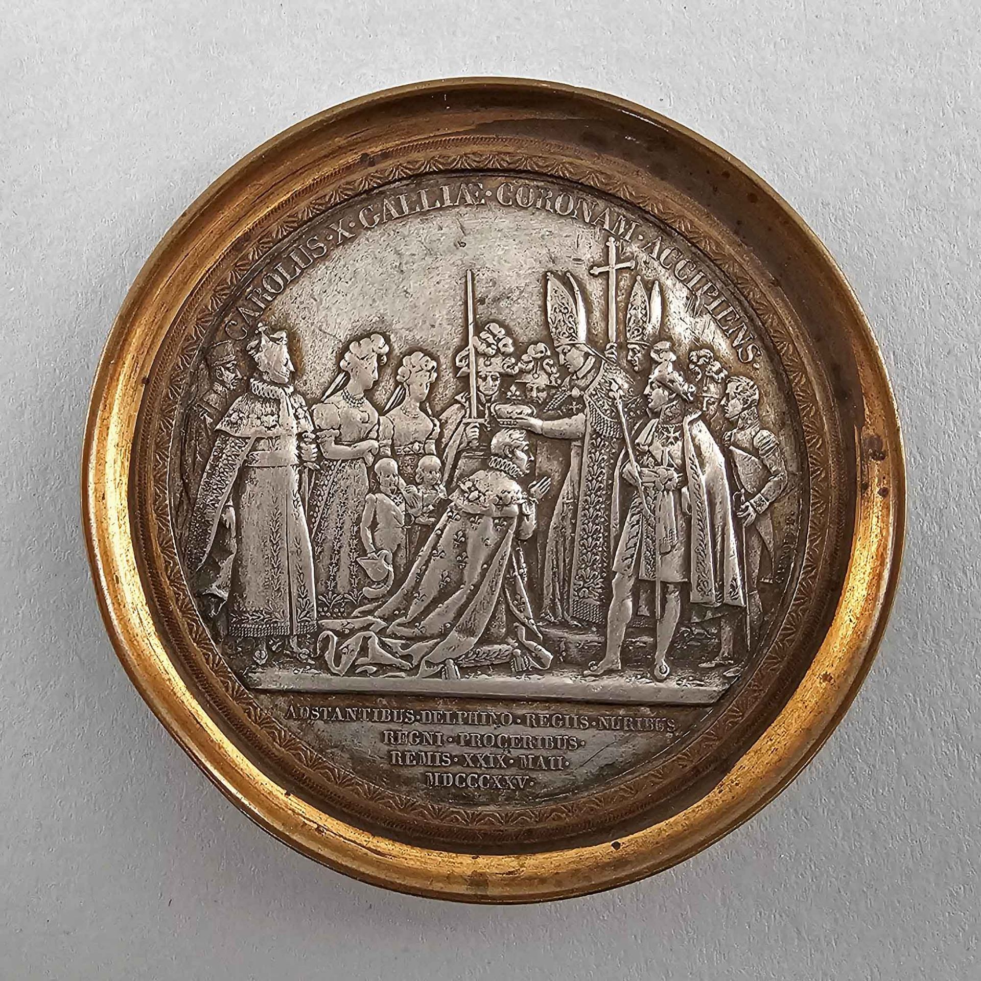 Plakette 1825 auf die Krönung Karl X. Frankreich