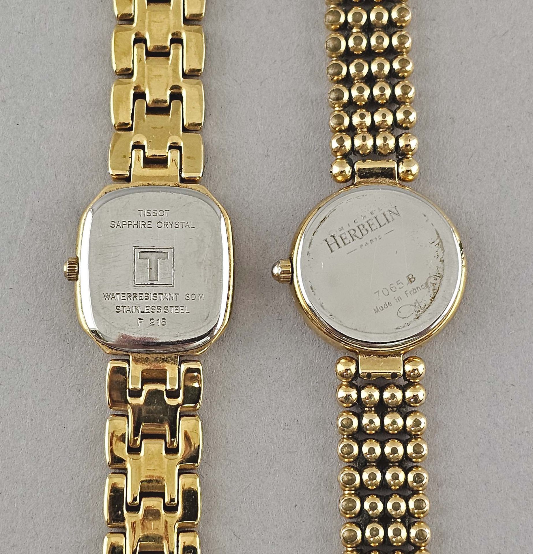 2 vergoldete Damen-Armbanduhren Herbelin und Tissot - Bild 3 aus 3