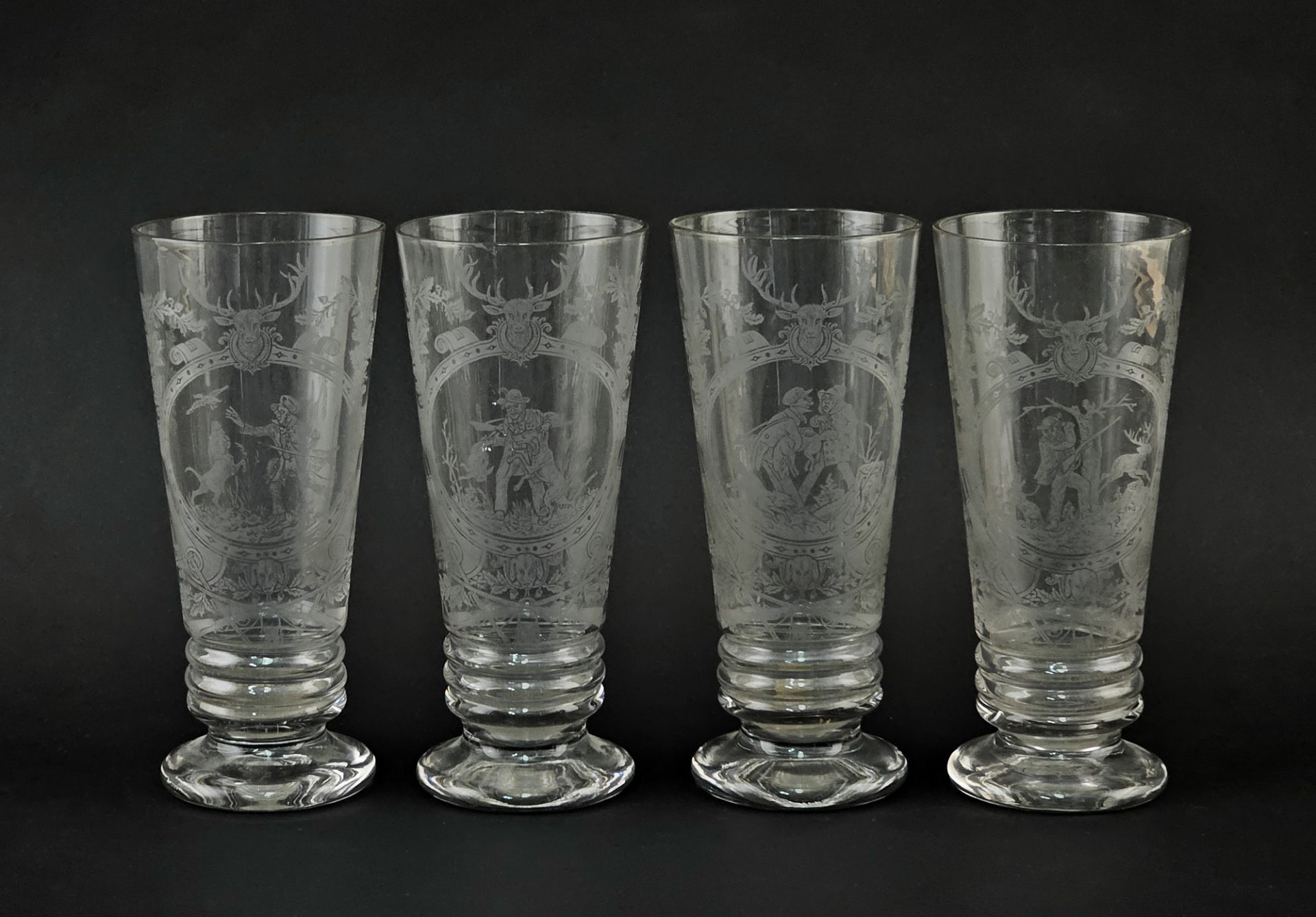 Schenkkanne mit 4 Gläsern Historismus - Bild 2 aus 4