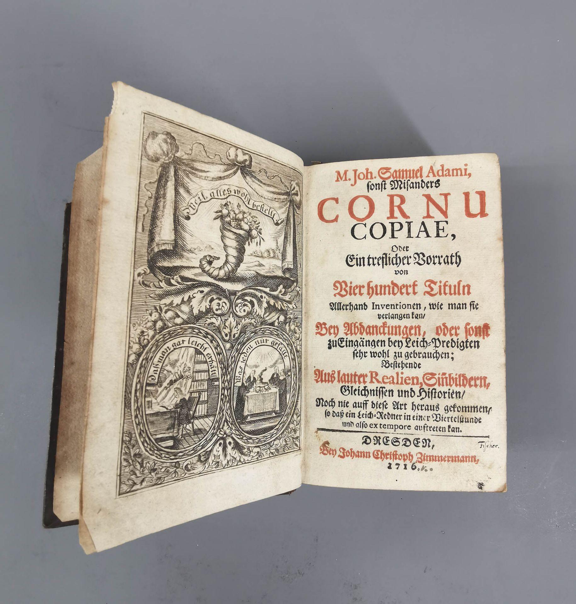 Johann Samuel Adami Predigten Cornu Copiae 1716 - Image 4 of 5