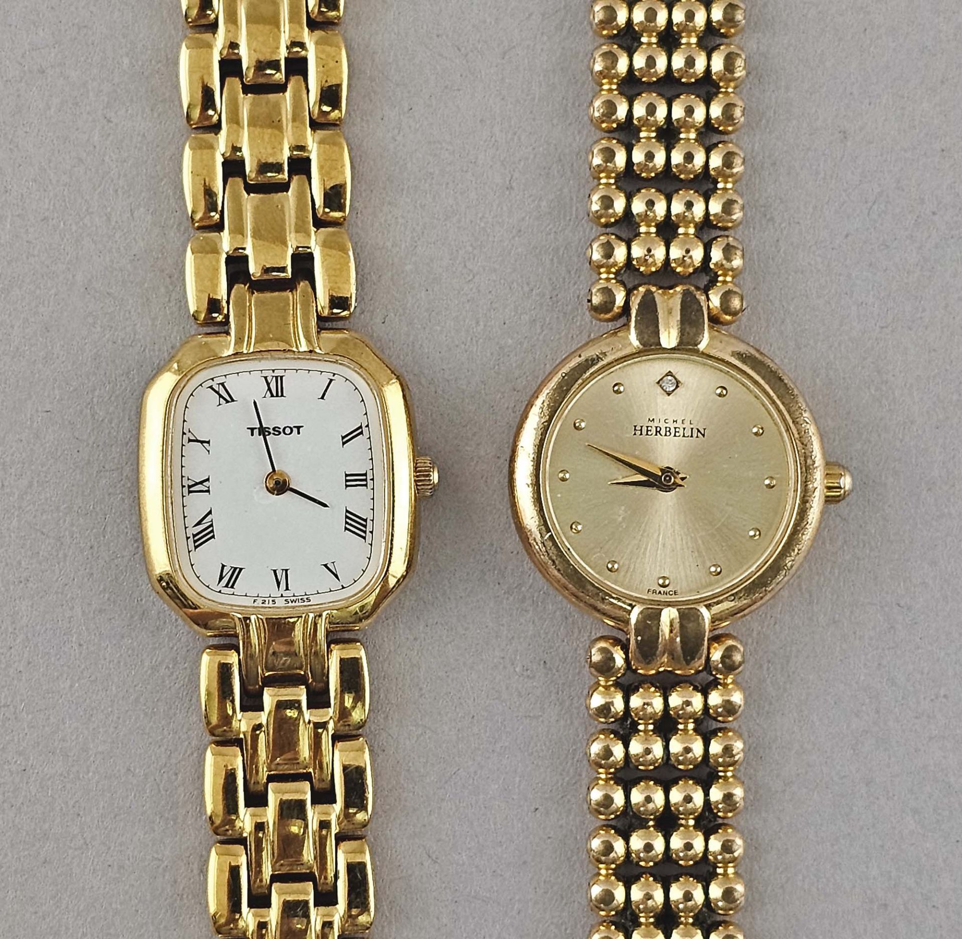 2 vergoldete Damen-Armbanduhren Herbelin und Tissot - Bild 2 aus 3