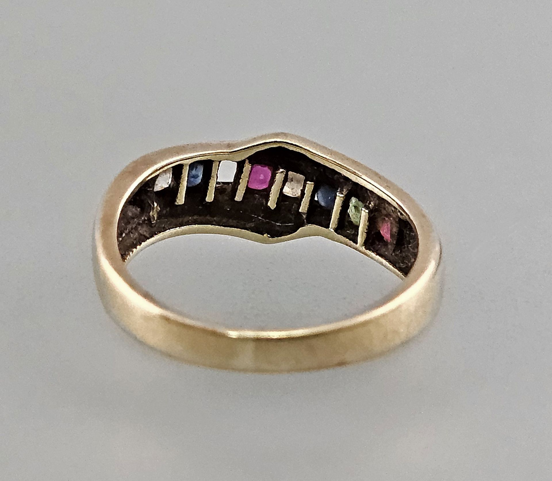 Rubin-Smaragd-Saphir-Brillant-Ring  - Bild 2 aus 3