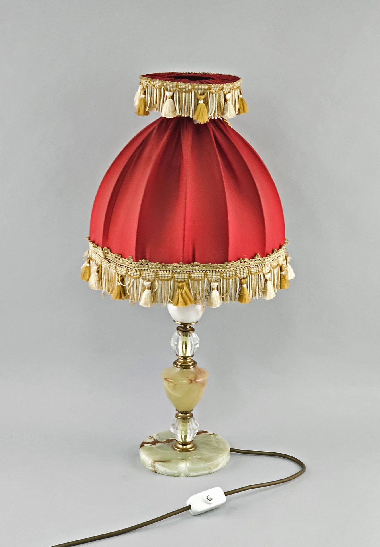 Salon-Tischlampe Onyxfuß Historismusstil