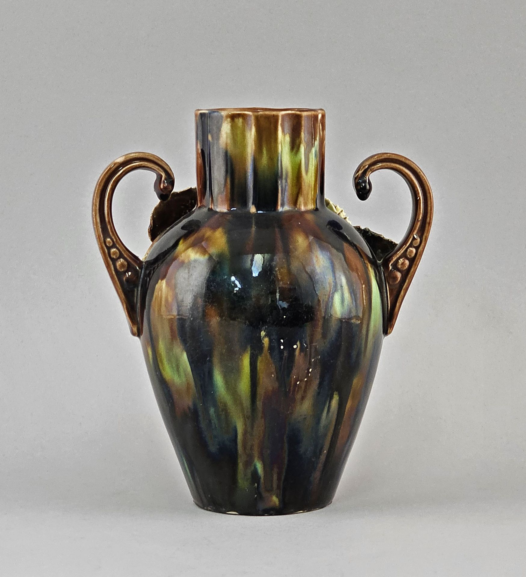 Majolika-Amphoren-Vase Blütenbelag  - Bild 3 aus 4
