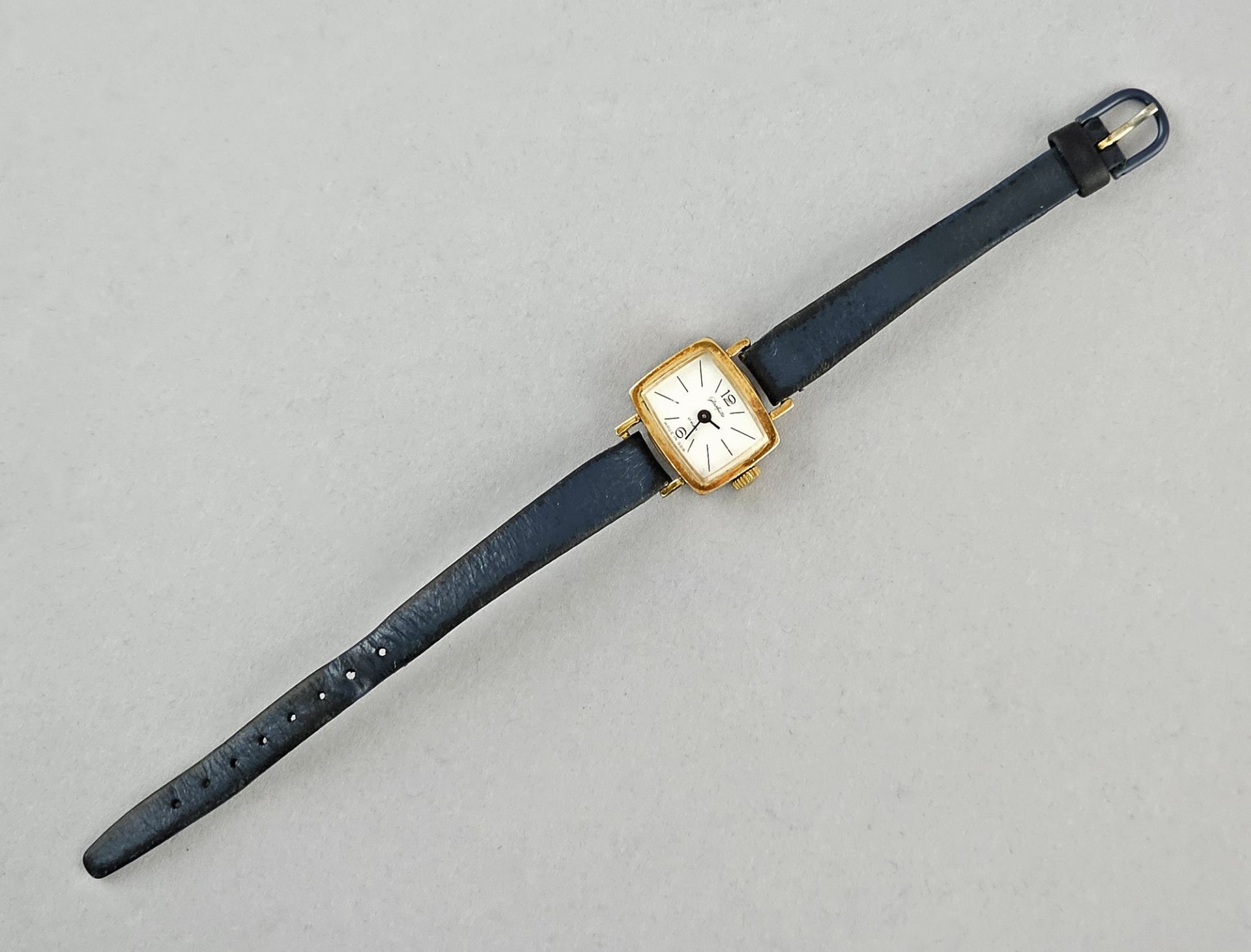 Vergoldete Damen-Armbanduhr Glashütte