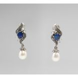 Opal-Perlen-Markasit-Ohrringe 