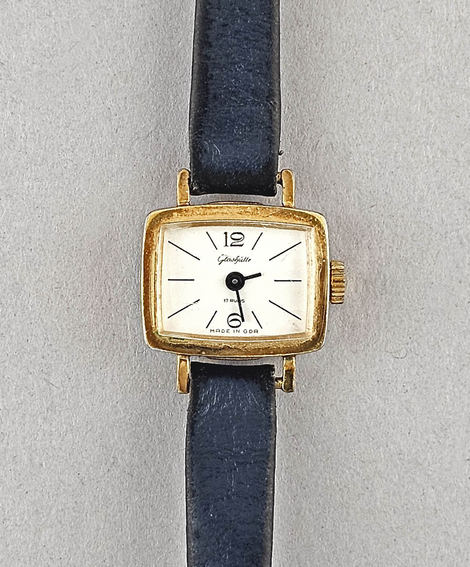 Vergoldete Damen-Armbanduhr Glashütte - Bild 2 aus 2