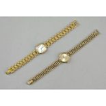 2 vergoldete Damen-Armbanduhren Herbelin und Tissot